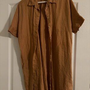 lanhtropy 100% linen button down size s/m